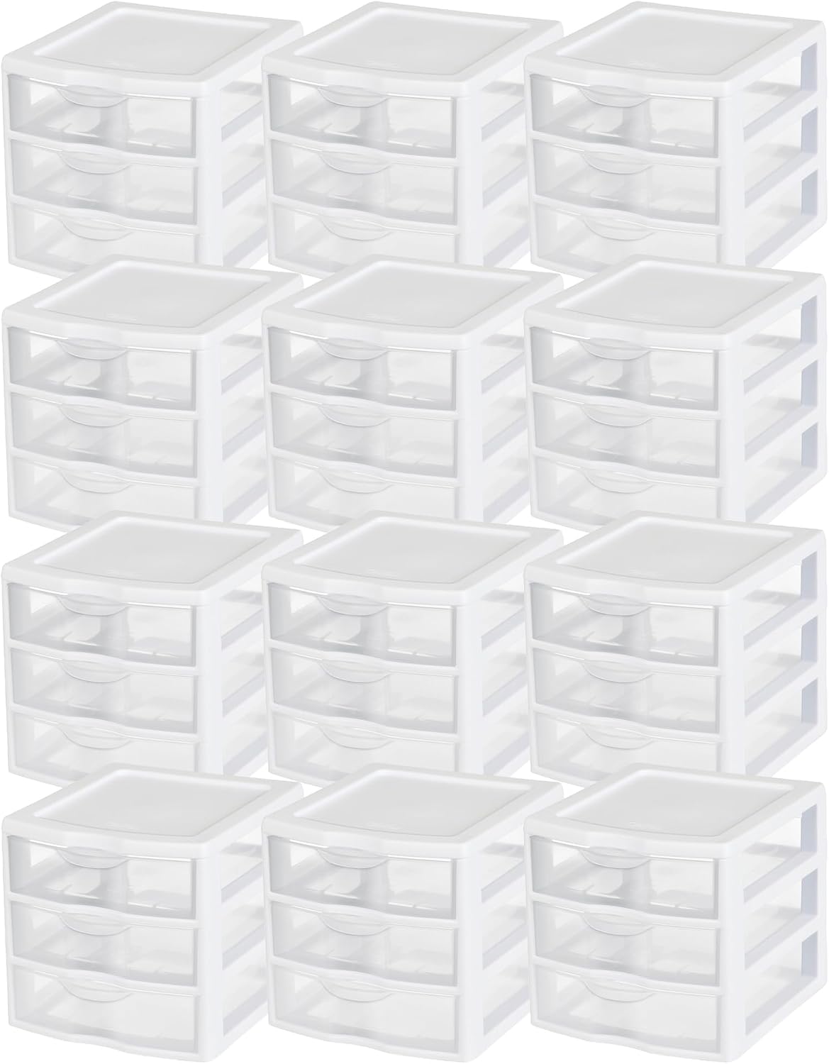 12 Pzas Cajones Plástico Blanco para Baño Cocina Armario