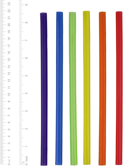 100 Pzas Pajitas Plástico Jumbo 8.5pulg Varios Colores