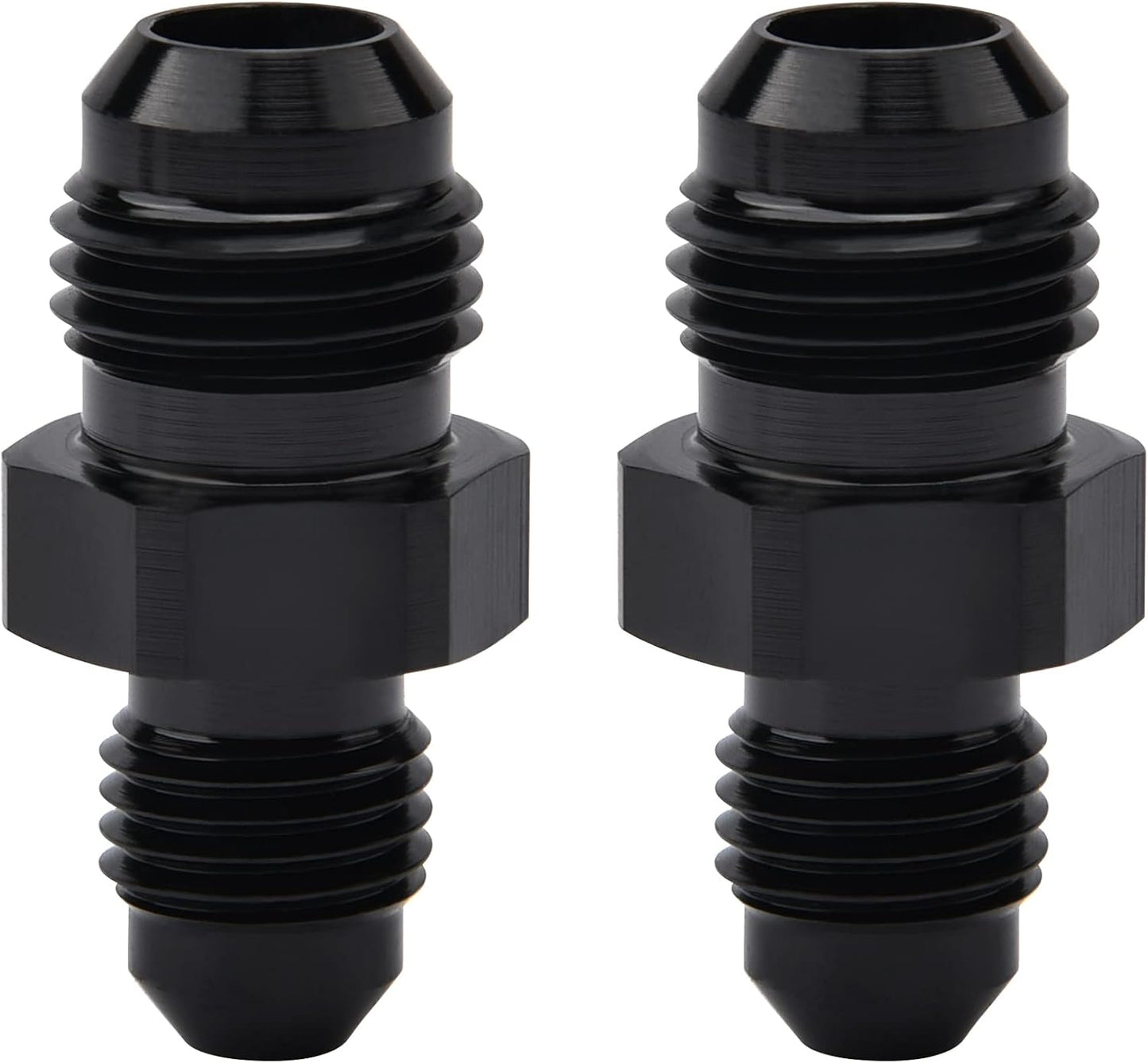 Adaptador recto negro 2 Pzas AN4 Macho