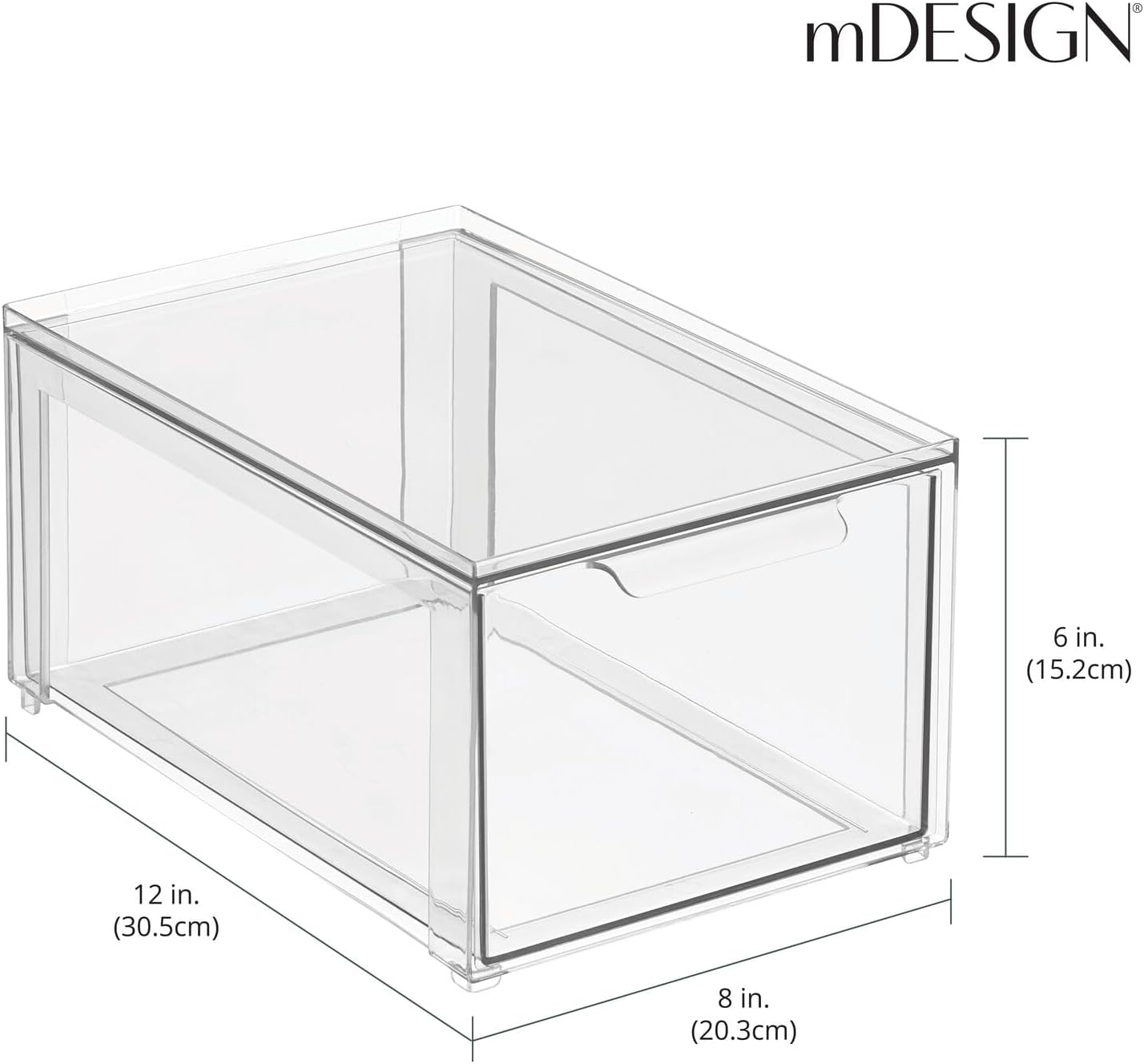 Almacenamiento baño plástico apilable cajón organiz. 4 pzas
