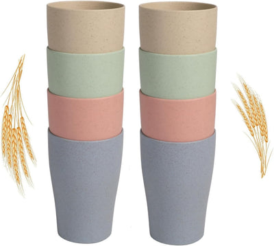 Vasos pajita trigo reutilizables 15oz 8uds
