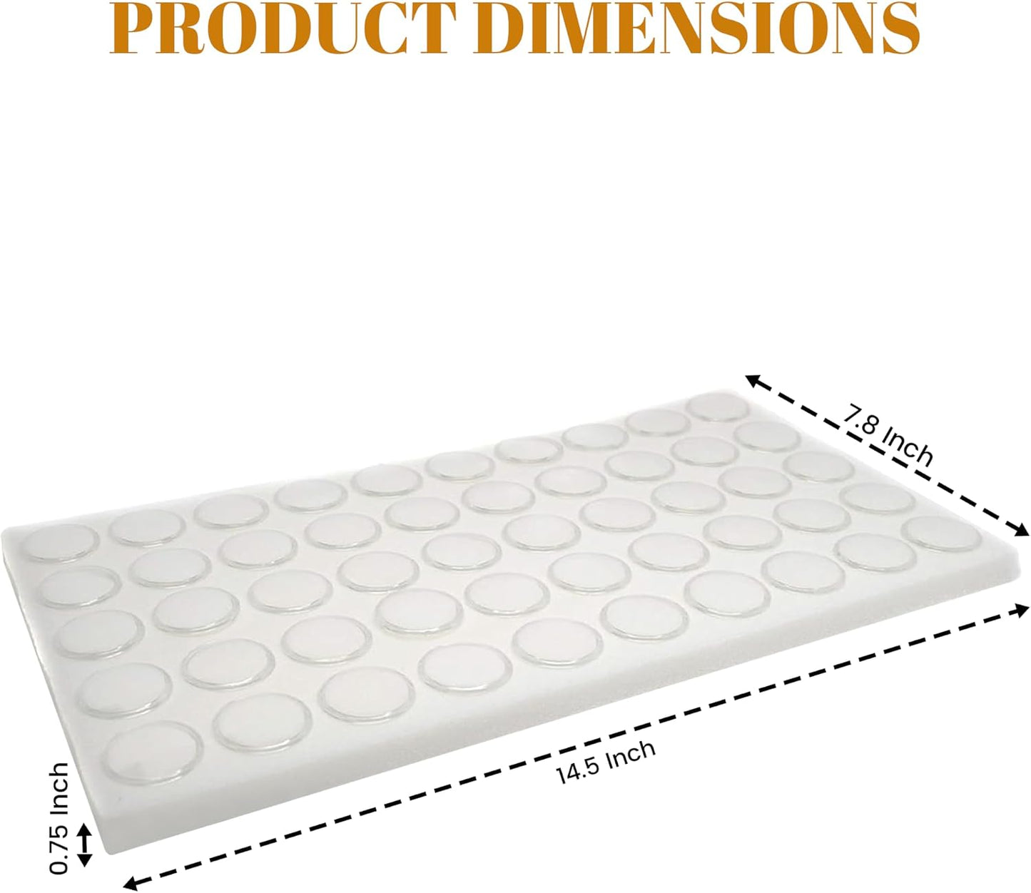 Tarros gemas 50 bandejas espuma blanca 14.5x7.8"
