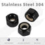 Tuercas bloqueo hex 18-8 acero inox negro 20uds