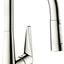 Grifo cocina arco alto níquel cepillado acoplamiento