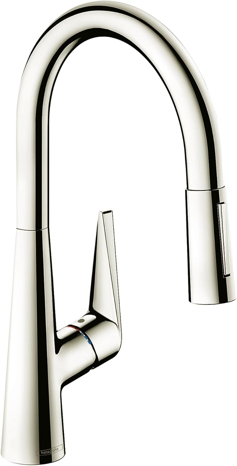 Grifo cocina arco alto níquel cepillado acoplamiento