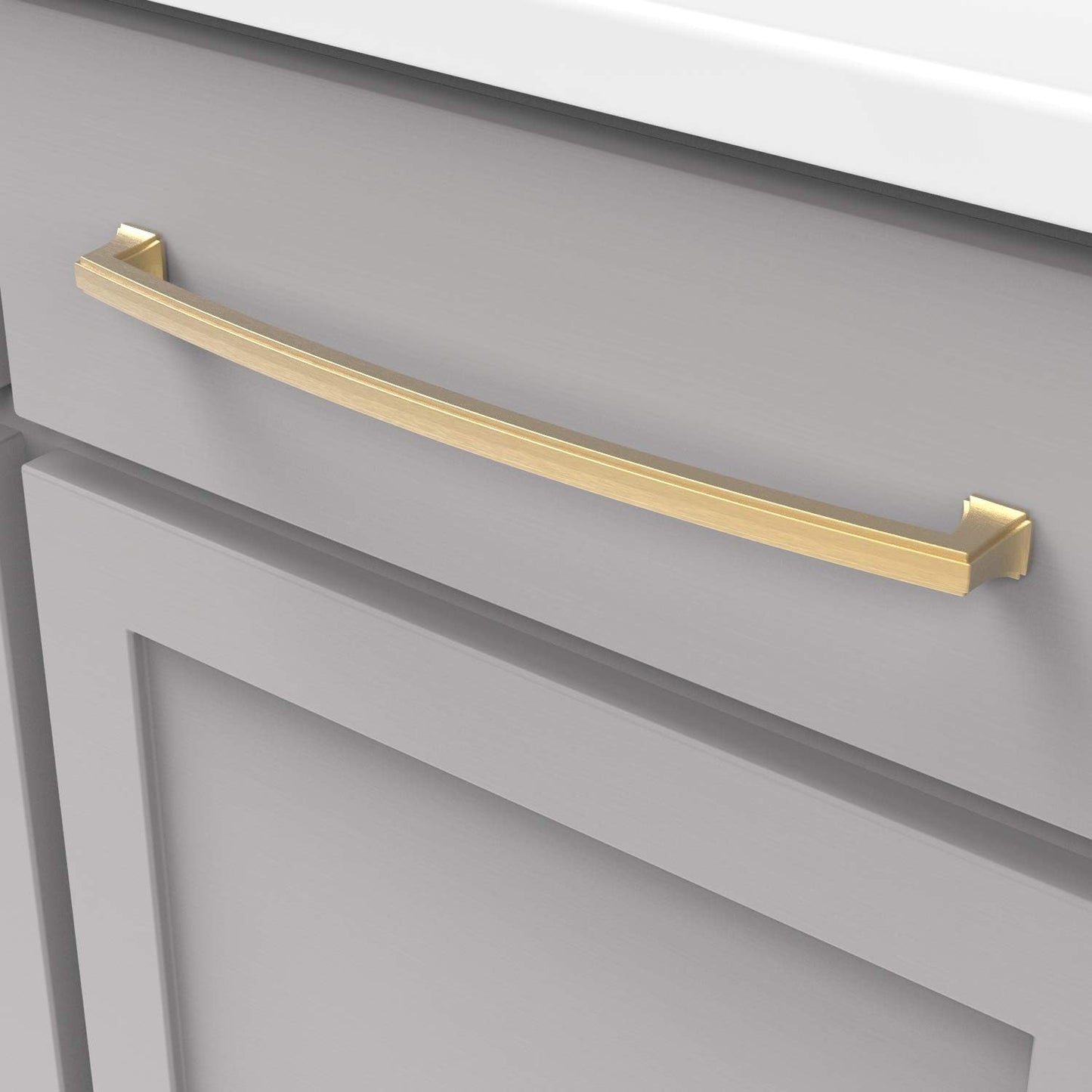 Tirador gabinete cocina núcleo sólido latón dorado 12pulg