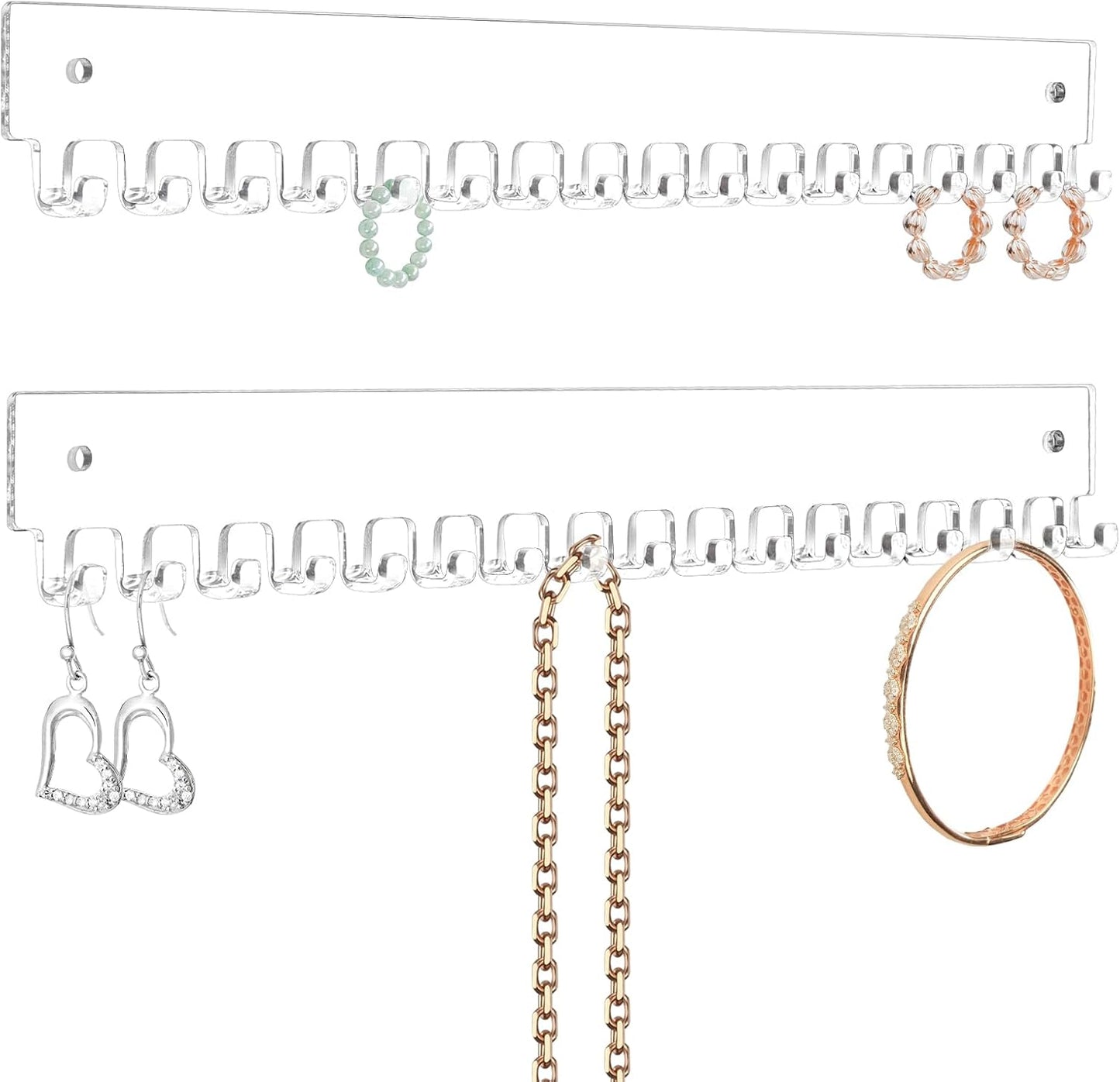 Soporte acrílico para collares 17 ganchos 14"