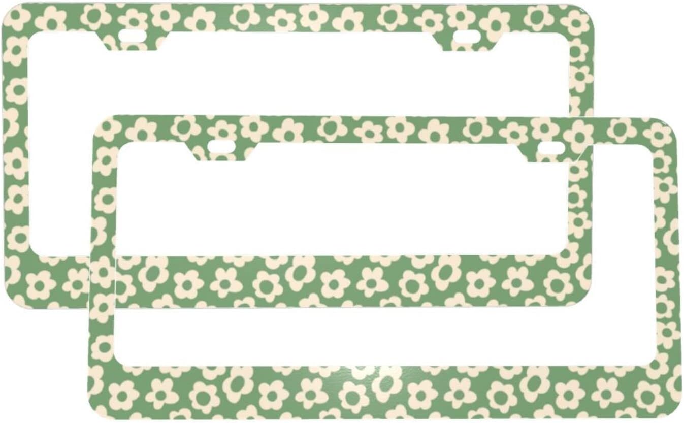 Marcos matrícula vintage con flores 2uds para coche