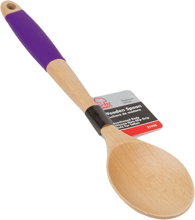 Set cucharas madera mango silicona 14pulg color morado