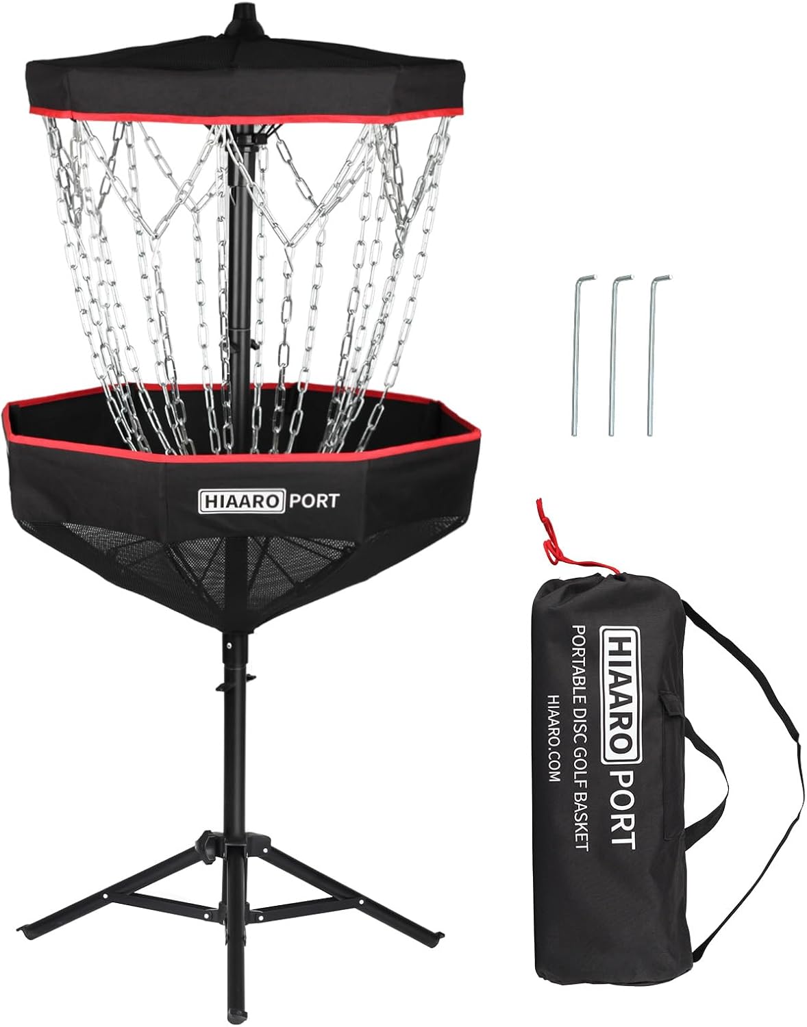 Cesta plegable para discos golf 16 cadenas resistentes