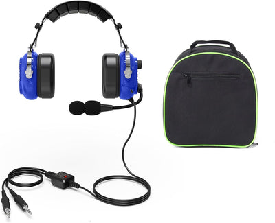 Auriculares aviación NRR 24dB con micrófono azul
