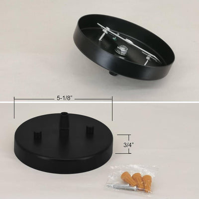 Cubierta placa luz colgante 5 1/8pulg kit toldo techo negro