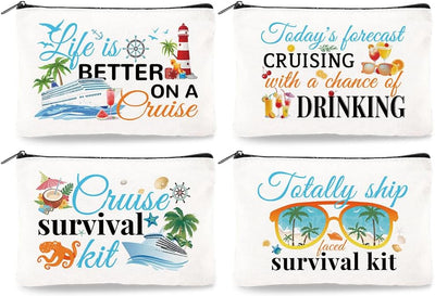 Bolsa maquillaje lona 4 pzas Blanco Crucero