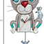 Reloj de pared gatito gris con péndulo