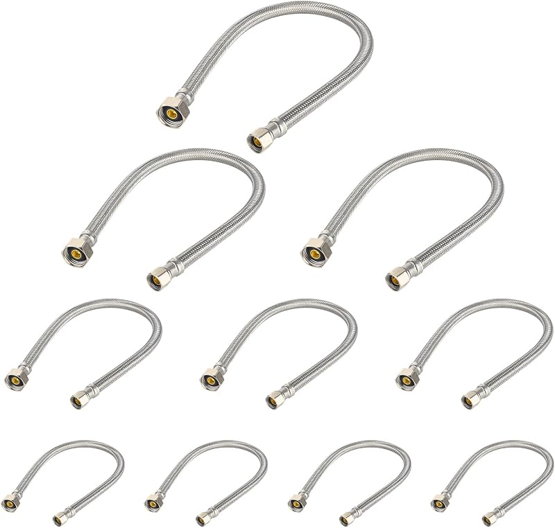 10 Pzas Manguera Grifo Acero Inox 20"