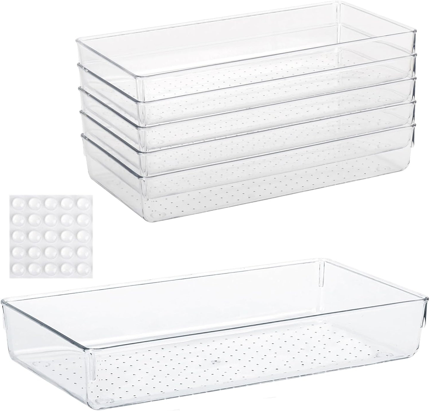 6 Organizadores Cajones Plástico 12x6.2 Antideslizantes