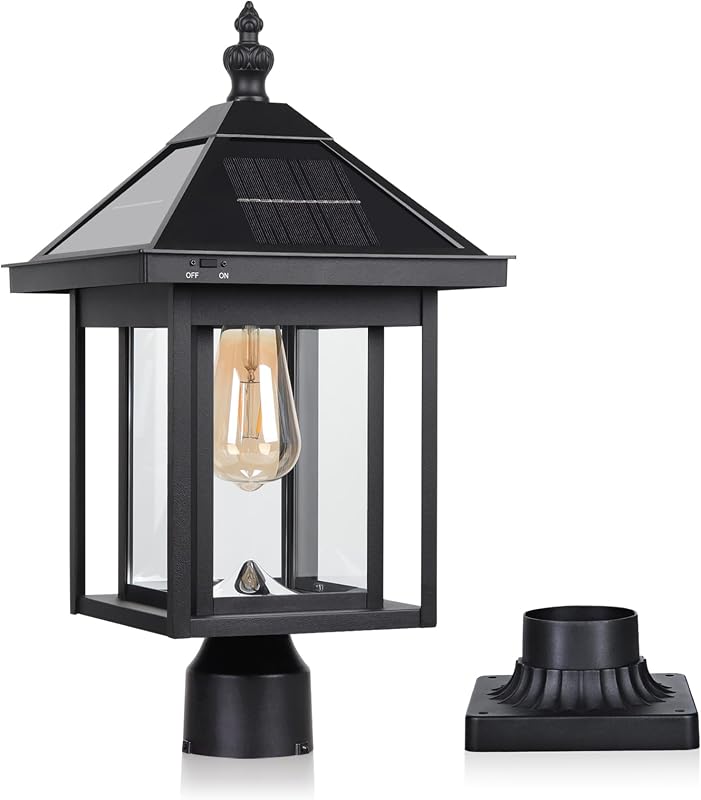 Lámpara solar poste al aire libre luz vintage impermeable
