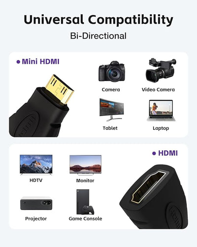 Adaptador HDMI mini 4K chapado oro para Raspberry Pi