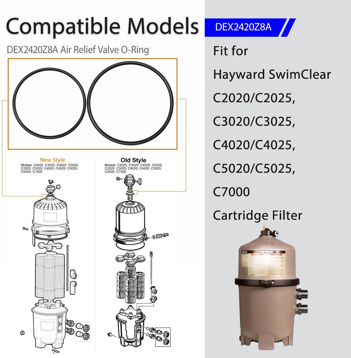 Junta tórica válvula alivio aire comp. filtros Hayward Swimclear