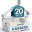 Perchas plástico 20 pzas ranuras hombros resistente blanco