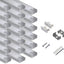 Perfil aluminio LED forma U 6.6ft con cubierta lechosa