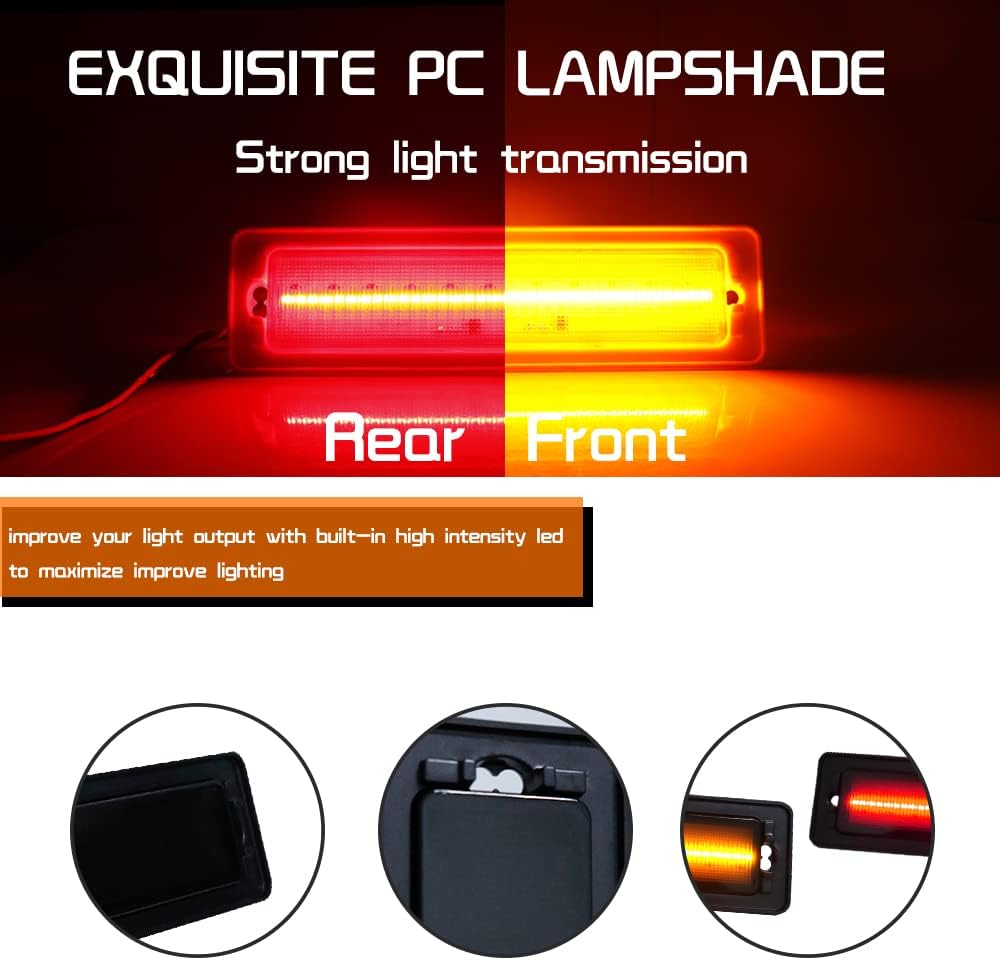 Luces parachoques Chevy Nova M1649C/D LED ámbar roja 4 pzas