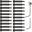 Kit tensor invisible negro 1/8pulg acero inox 20pzas