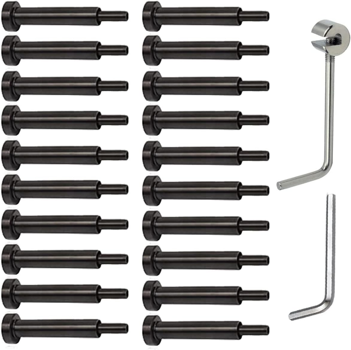 Kit tensor invisible negro 1/8pulg acero inox 20pzas