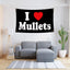 Bandera i love mullets 3x5ft decoración interior exterior