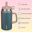 Vaso térmico acero inox con popote 50oz azul marino