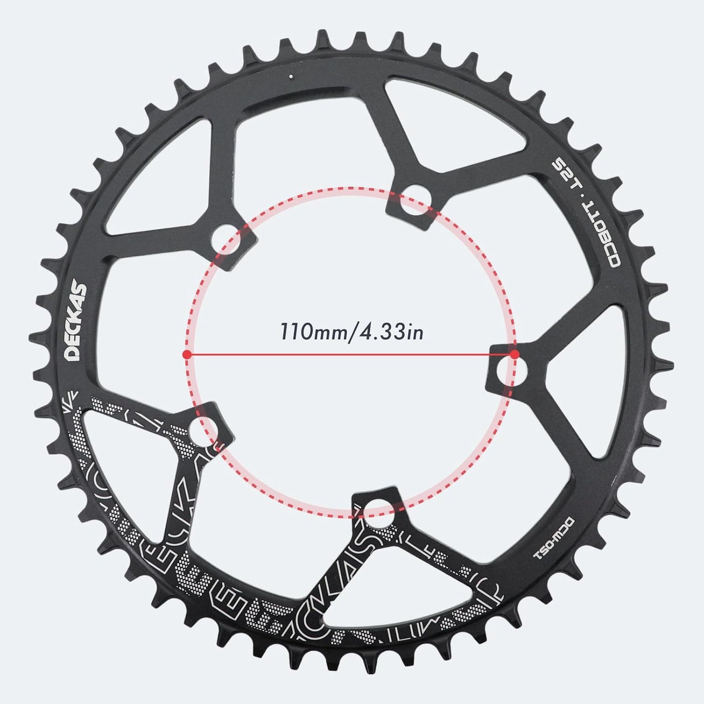 Plato bicicleta carretera 110BCD aluminio 5 brazos
