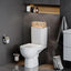 Cesta mimbre con tapa para baño y estante
