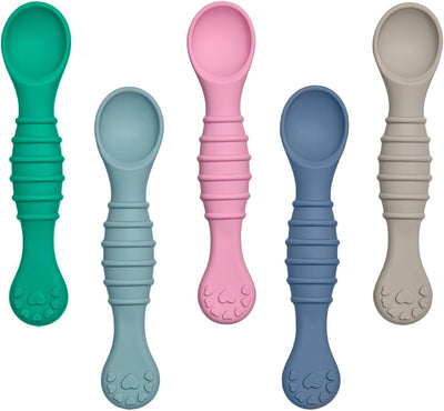 5 Cucharas Silicona Bebé BLW Sin BPA Protector