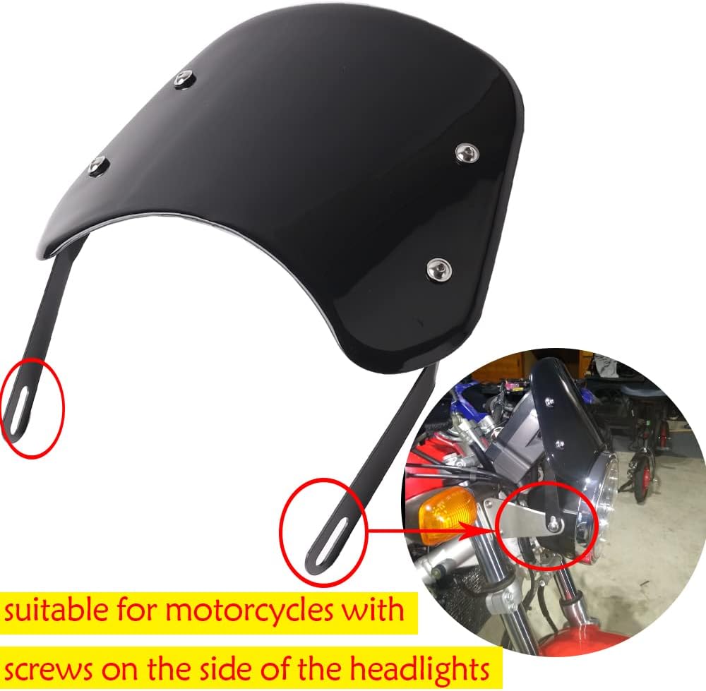 Parabrisas motocicleta antimosquitos deflector viento negro