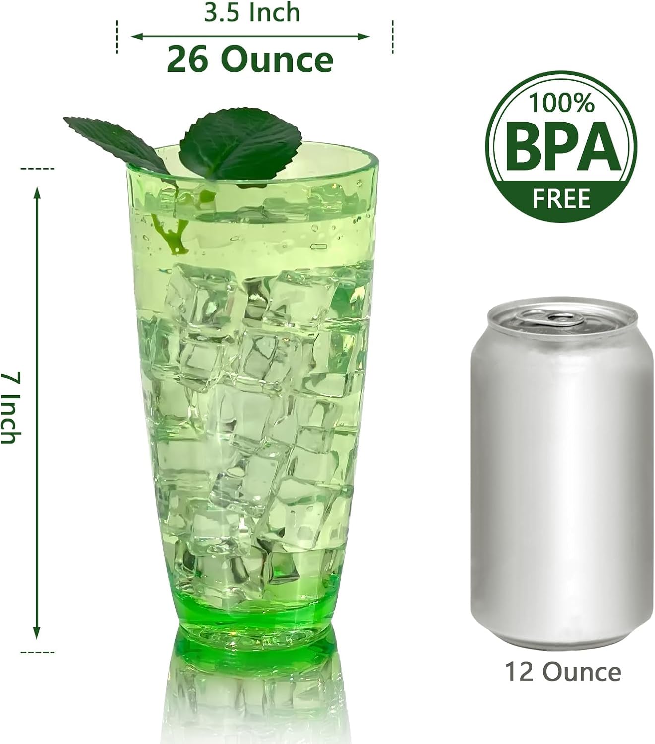 6 Pzas Vasos Plástico 26oz Sin BPA Acrílico Resistentes