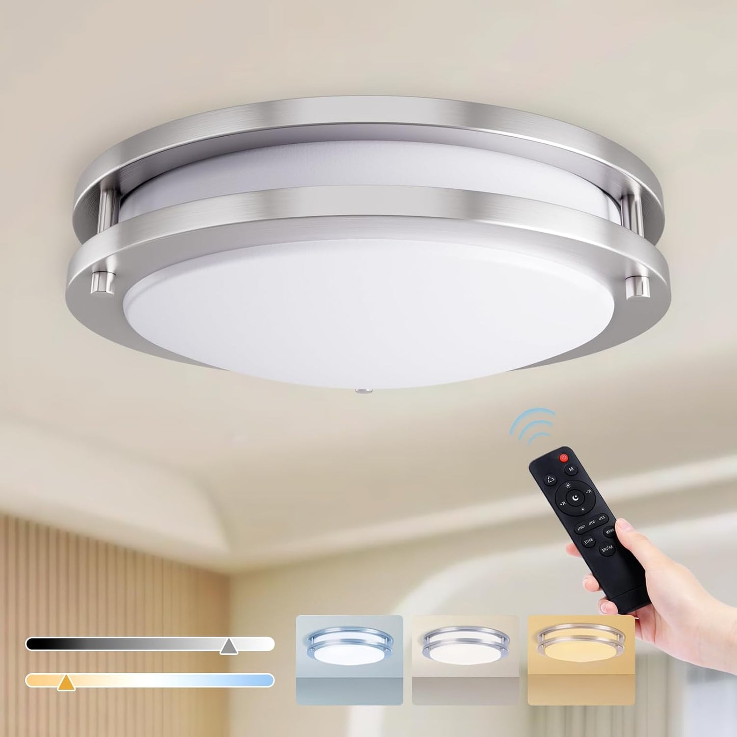 Lámpara techo LED 24W 13pulg control remoto ajustable