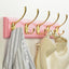 Perchero bambú pared 17" 5 ganchos dobles rosa dorado