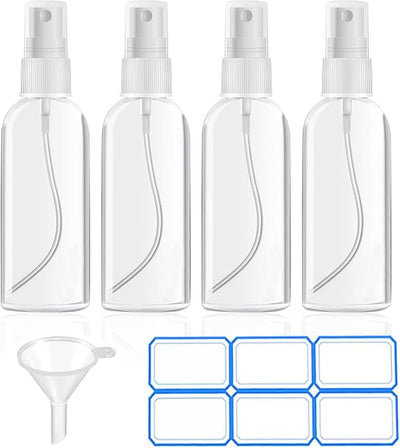 4 Botellas Spray 2oz Transparentes Viaje A Prueba de Fugas