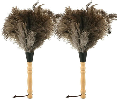 2 Pack Plumero Avestruz 13pulg Herramienta Limpieza Lana