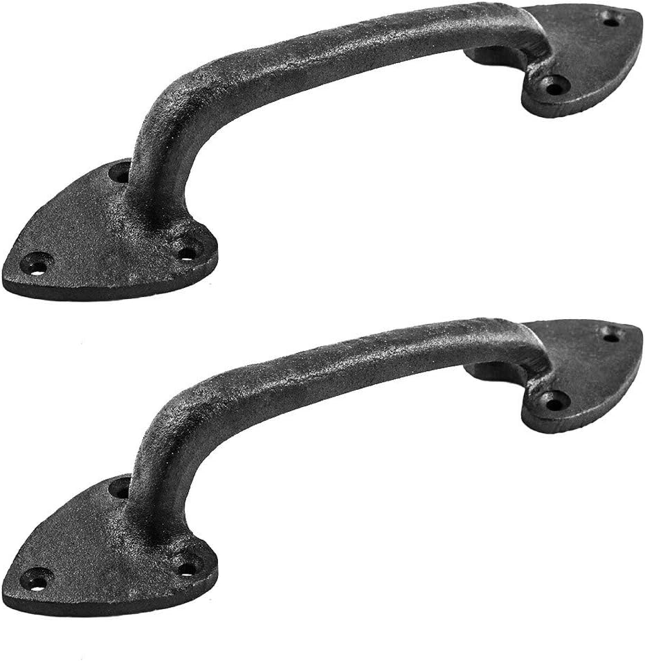 2 Manijas hierro forjado negro 7.5pulg con accesorios