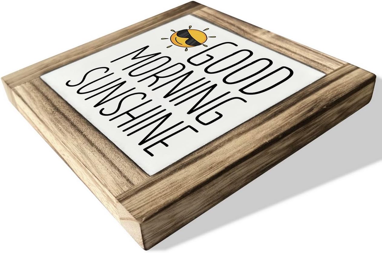 Placa madera texto Sunshine decoración escritorio estilo