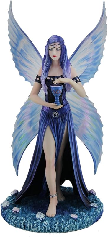 Estatua resina hada mariposa azul 5x10pulg