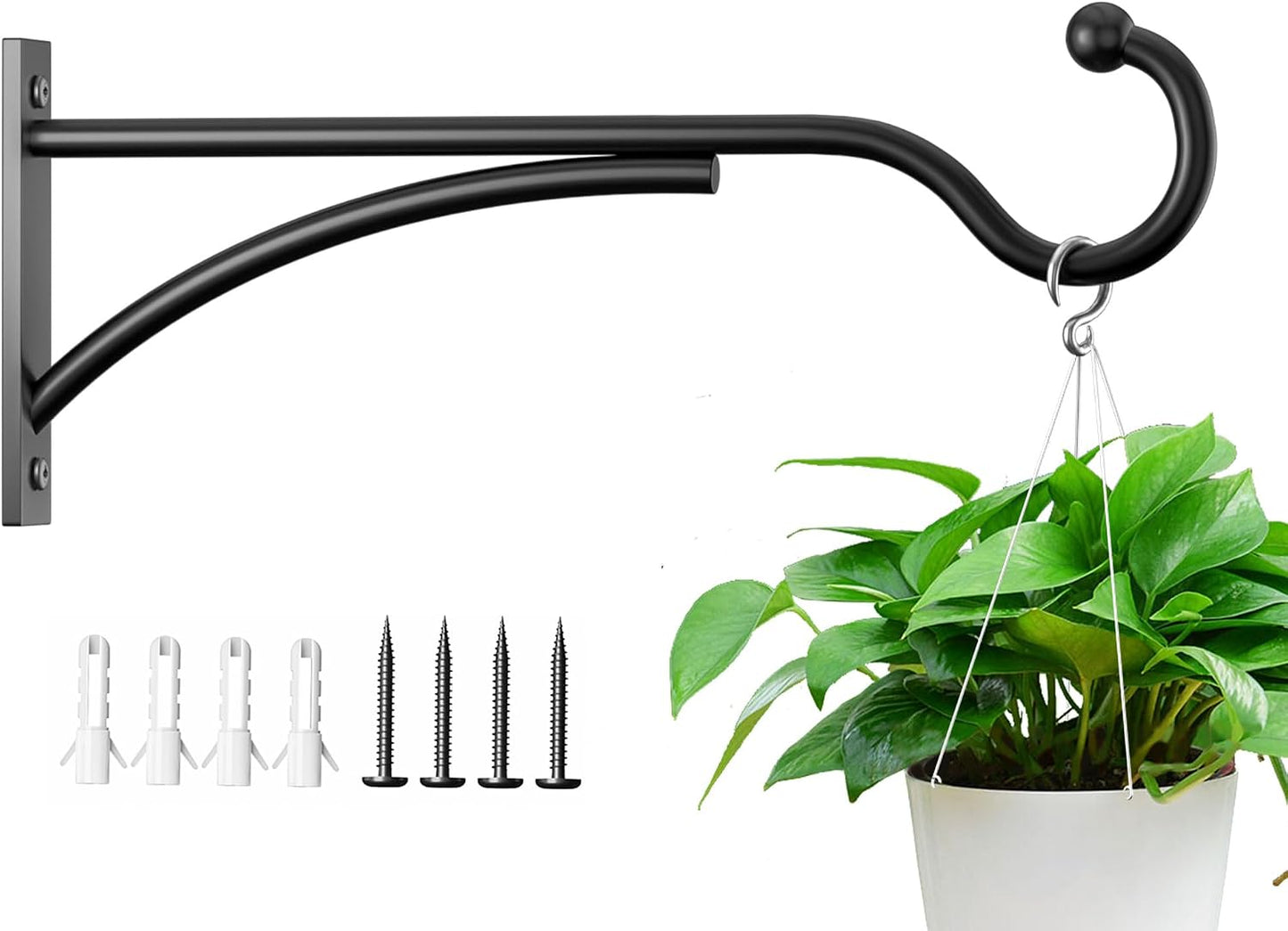 Ganchos colgantes para pared 11pulg metal cestas flores pájaros