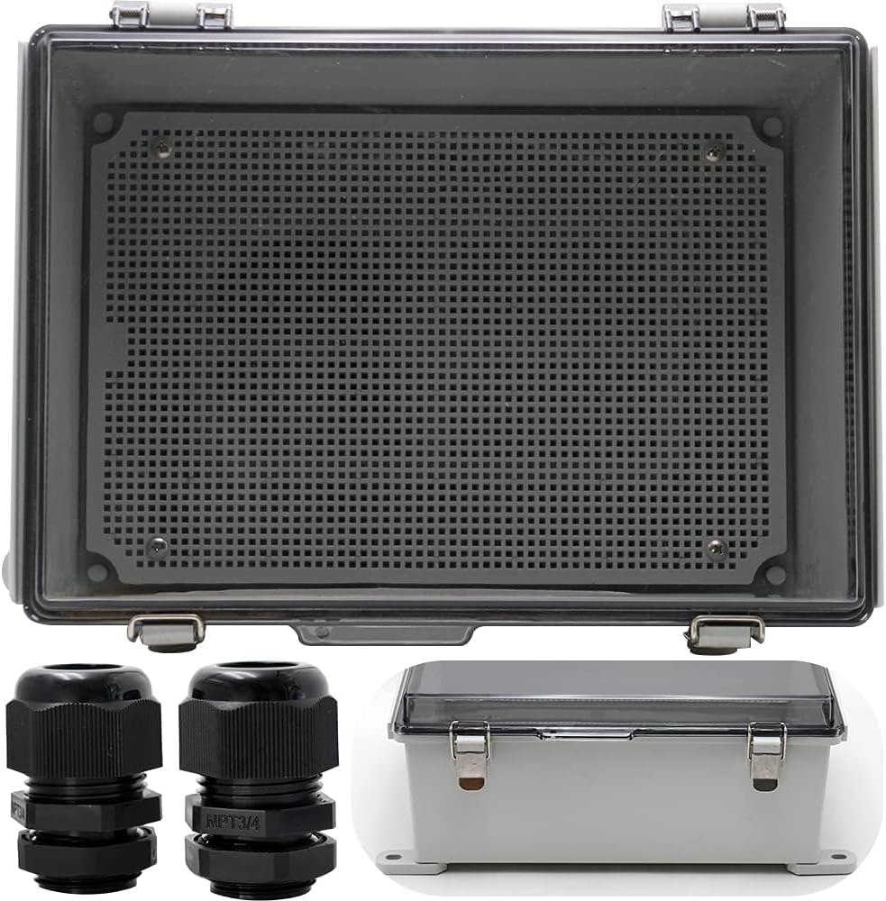 Caja conexiones eléctricas ABS impermeable 13.8x9.8pulg gris