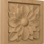 Roseta cuadrada flor cornejo 3x3" madera tilo