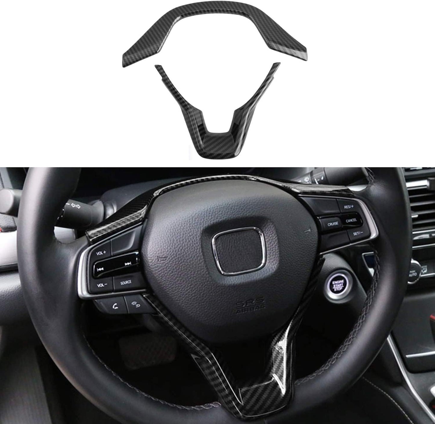 Funda volante fibra carbono ABS Honda Accord 10ª gen 2 Pzas