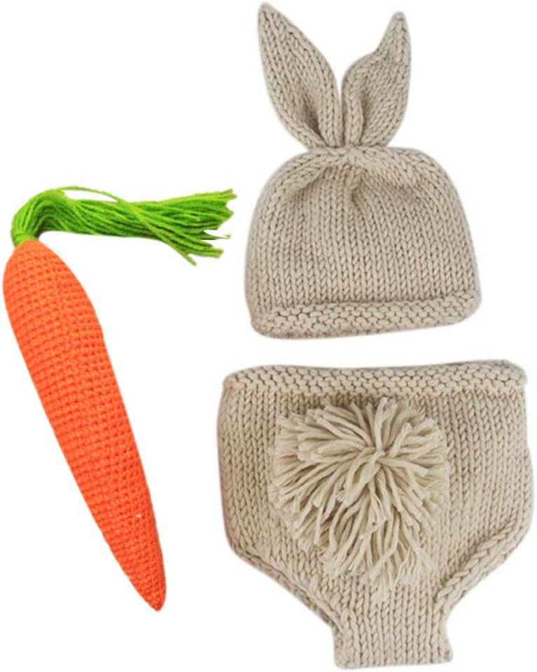 Traje conejo Pascua bebé recién nacido gorro pañal zanahoria