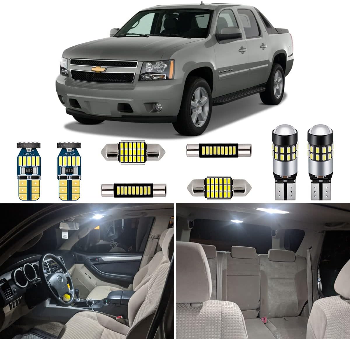 Kit 14 Luces LED Blancas 6000K para Chevrolet Avalanche