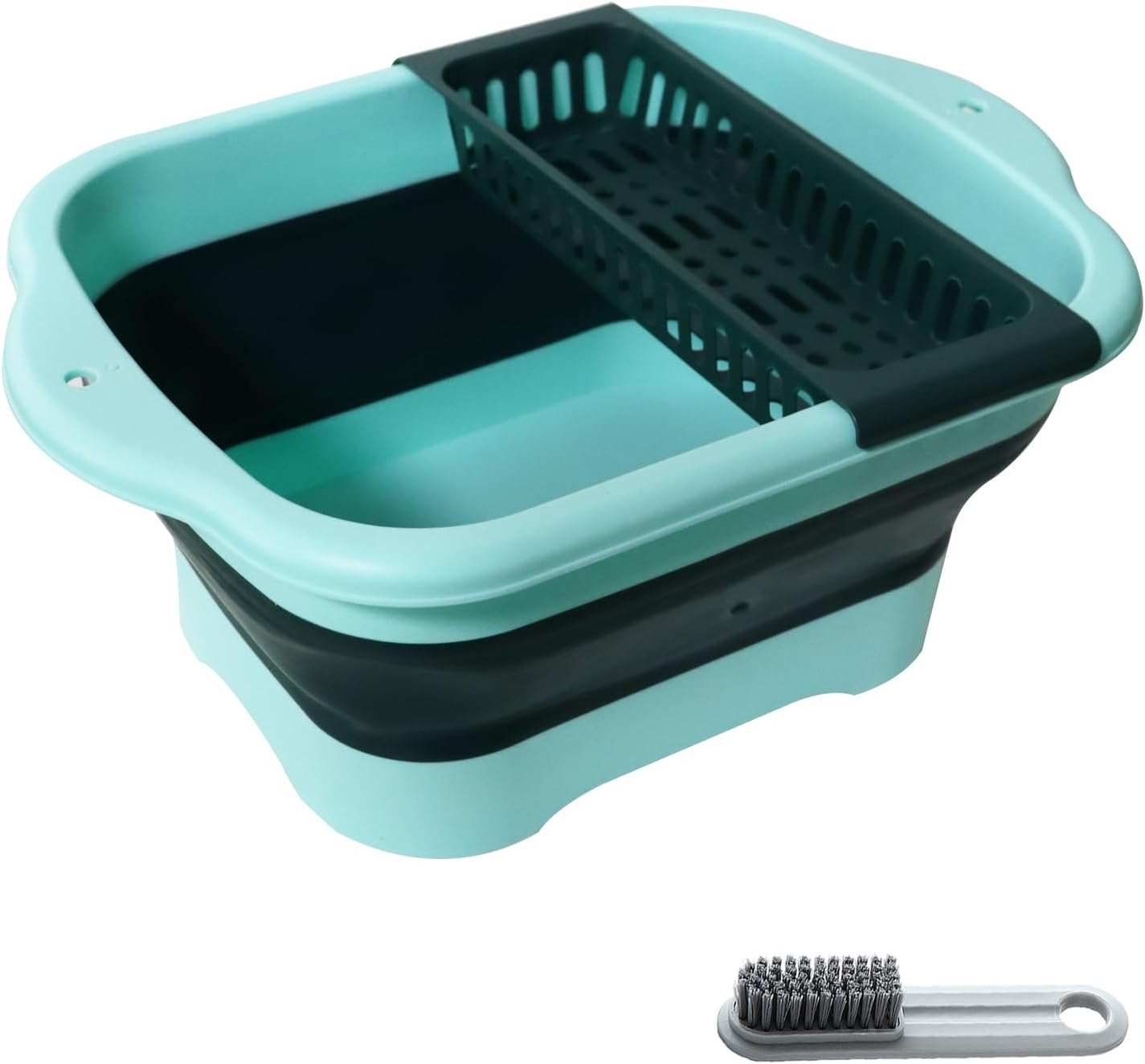 Lavabo plegable 10.5l con tapón drenaje para acampar