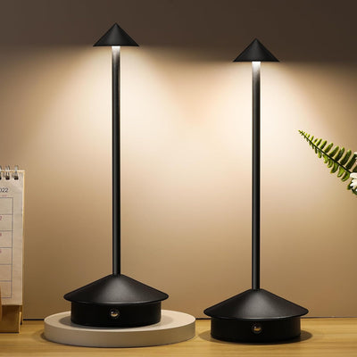 2 Lámparas Mesa Inalámbricas Recargables LED 5000mAh Negro